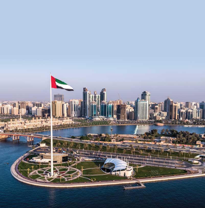 Dubai city aerial view